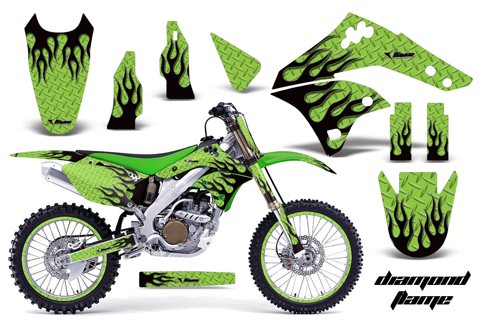 Kawasaki KX250F 06-08 Graphics Kit NPs DiamondFlame G K